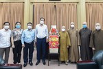 Ủy ban MTTQVN đến thăm, chúc Tết Học viện Phật giáo VN tại TP.HCM - Ảnh: Thanh Phong
