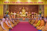 Lễ tưởng niệm 69 năm Tổ sư Minh Đăng Quang vắng bóng theo truyền thống hệ phái Khất sĩ, tại pháp viện Minh Đăng Quang, TP.Thủ Đức (TP.HCM) - Ảnh: BGN