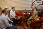 Đức Pháp chủ GHPGVN tiếp thân mật Đại tướng Tô Lâm, Thượng tướng Lương Tam Quang và Trung tướng Tô Ân Xô tại chùa Huê Nghiêm - TP.Thủ Đức