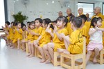 Các cháu nhỏ trong buổi khai giảng năm học mới 2023-2024 tại Trường mầm non Lâm Tỳ Ni - Ảnh: Anh Quốc