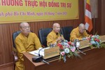 Chư vị giáo phẩm chủ tọa Hội nghị Ban Thường trực Hội đồng Trị sự GHPGVN giữa năm 2024 - Ảnh: Bảo Toàn/BGN
