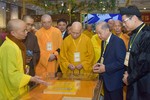 Chiều 30-12-2023, Ban Tổ chức Hội thảo khoa học “Thiền phái Liễu Quán: Lịch sử hình thành và phát triển” trang trọng khai mạc Triển lãm “Bảo đạc trường minh”, trưng bày ở cơ sở I của Học viện Phật giáo VN tại Huế - Ảnh: Quảng Đạo