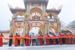 Chùa Thông cắt băng lễ khánh thành cổng tam quan, tháp Phật và lầu Quan Âm