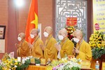 Chư tôn đức chủ tọa đoàn phiên trù bị niệm Phật cầu gia hộ