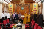 Hòa thượng Thích Thanh Nhiễu tiếp đoàn đại biểu Ủy ban Trung ương Mặt trận Lào Xây dựng Đất nước