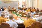 Thượng tọa Thích Giác Nghi chủ trì buổi họp của Ban Thường trực triển khai một số Phật sự quan trọng