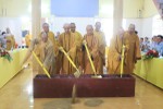 Thực hiện nghi thức khởi công xây dựng giảng đường chùa Phổ An - Văn phòng Ban Trị sự H.Cần Đước