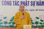 Thượng tọa Thích Giác Nghi, Trưởng ban Trị sự GHPGVN tỉnh chủ trì hội nghị