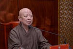  Hòa thượng Thích Lệ Trang, Trưởng ban Trị sự GHPGVN TP.HCM chủ trì buổi họp của Ban Thường trực Ban Trị sự GHPGVN TP.HCM - Ảnh: B.Toàn/BGN