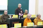 Thượng tọa Thích Tĩnh Triệt chủ trì buổi họp của Ban Thường trực