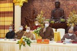 Thượng tọa Thích Thiện Bửu, Trưởng ban Trị sự GHPGVN quận 3 điều hành phiên họp