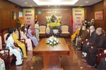 Quang cảnh buổi gặp mặt giữa Hội Liên hiệp Phụ nữ Thành phố và chư tôn đức Ban Trị sự GHPGVN TP.HCM tại Việt Nam Quốc Tự
