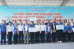 Lễ xuất quân thực hiện công trình của các cơ quan thông tin đại chúng hỗ trợ đồng bào khắc phục hậu quả cơn bão số 3