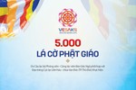Chương trình trao tặng 5.000 lá cờ Phật giáo do Câu lạc bộ Phóng viên - Cộng tác viên Báo Giác Ngộ phối hợp với đạo tràng Cực lạc Liên hữu - chùa Vạn Đức (TP.Thủ Đức) tổ chức 