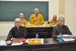 Chư tôn đức trong phiên họp triển khai công tác Phật sự của Ban Trị sự Phật giáo tỉnh Tiền Giang