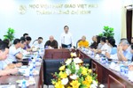 Đoàn công tác Thành ủy TP.HCM có buổi làm việc với Hội đồng Điều hành Học viện Phật giáo VN tại TP.HCM về công tác chuẩn bị cho Đại lễ Vesak Liên Hiệp Quốc 2025 vào sáng nay, 20-4