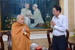 Hòa thượng Thích Giác Toàn và ông Nguyễn Thành Trung