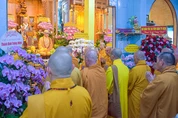 Chư tôn đức tham dự Lễ tưởng niệm Hòa thượng Thích Trí Châu tại chùa Tuyền Lâm - Ảnh: Quảng Đạo/BGN