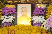 Di ảnh Trưởng lão Hòa thượng Thích Thanh Kiểm được tôn trí tại tổ đường tổ đình Vĩnh Nghiêm