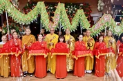 Nghi thức cắt băng khánh thành ngôi Tam bảo Phước Tâm
