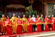 Cắt băng khánh thành chùa Thiên Trúc