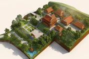 Phối cảnh tổng thể chùa Trà My sau khi hoàn thành