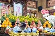 Di ảnh Hòa thượng Thích Nguyên Ngôn tôn trí tại chùa Khánh Vân - Ảnh: Chúc Nhật