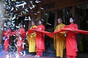Nghi thức cắt băng khánh thành đại hùng bảo điện chùa Bảo Khánh (xã Vĩnh Trụ, tỉnh Ninh Bình)