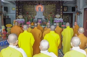Trang nghiêm Lễ tưởng niệm Hòa thượng Thích Mật Nguyện tại chùa Linh Quang (P.Bình Lợi Trung, TP.HCM) - Ảnh: Nguyên Tài/BGN