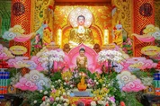 Lễ đài Phật đản được thiết trí tại chùa Phước An