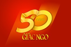 Biểu trưng cho sự kiện 50 năm ngày Báo Giác Ngộ ra số đầu tiên