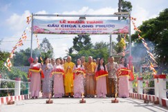 Chùa Long Phước, xã Mỹ An Hưng, tỉnh Đồng Tháp tổ chức khánh thành cầu dân sinh mang tên Cầu Chùa Long Phước