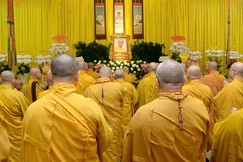 Trang nghiêm Lễ tưởng niệm tuần chung thất Trưởng lão Hòa thượng Thích Thiện Tánh tại chùa Phổ Quang (P.Tân Sơn Hòa, TP.HCM) - Ảnh: Bảo Toàn/BGN