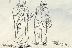 Bài trên Báo Giác Ngộ số đặc biệt Vu lan - Ảnh minh họa: Nhuận Thường