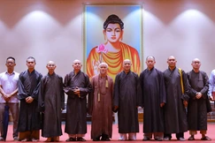 Phái đoàn Ban Tổ chức Đại hội X GHPGVN khảo sát Đại giảng đường Minh Châu - Hội trường chính diễn ra Đại hội đại biểu Phật giáo toàn quốc lần thứ X, nhiệm kỳ 2026-2031 - Ảnh: Giác Sự