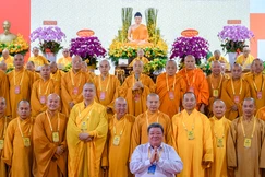 Tân Ban Trị sự GHPGVN tỉnh Đồng Nai nhiệm kỳ 2026-2031 ra mắt và phát biểu nhận nhiệm vụ tại đại hội - Ảnh: Nguyện Truyền/BGN