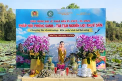Ban Trị sự GHPGVN tỉnh Đồng Tháp tổ chức pháp hội phóng sanh và thả cá tái tạo nguồn lợi thủy sản tại Khu di tích Gò Tháp