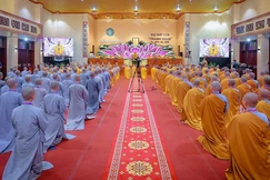 Ban Kiến đàn thăm điểm truyền giới chùa Thanh Tâm dành cho giới tử Ni Bắc tông - Ảnh: Trung Thắng/BGN