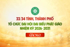 Đã có 33/34 tỉnh, thành phố tổ chức Đại hội đại biểu Phật giáo nhiệm kỳ 2026-2031, chỉ còn tỉnh Khánh Hòa