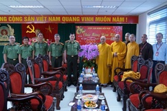 Phái đoàn Trung ương GHPGVN chúc Tết lãnh đạo Cục An ninh nội địa - Bộ Công an