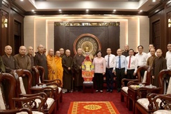 Ban Trị sự GHPGVN TP.HCM thăm và chúc Tết lãnh đạo Thành ủy TP.HCM - Ảnh: Bảo Toàn/BGN