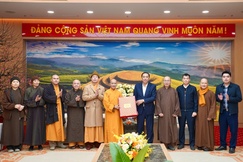  Hòa thượng Thích Thanh Điện chúc Tết tại Tỉnh ủy tỉnh Lào Cai