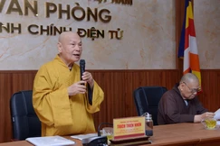 Trưởng lão Hòa thượng Thích Thiện Nhơn phát biểu khai mạc hội nghị - Ảnh: Bảo Toàn/BGN