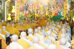 Chư Tăng Ni các phường: Hạnh Thông, Gò Vấp, Thông Tây Hội, An Nhơn, An Hội Tây và An Hội Đông khai giảng khóa An cư kiết hạ Phật lịch 2570