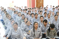 Hơn 200 huynh trưởng và đoàn sinh Gia đình Phật tử tu Bát quan trai tại chùa Xuân Vân