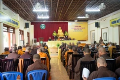 Phiên họp diễn ra tại hội trường chùa Sắc tứ Khải Đoan
