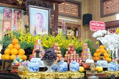 Di ảnh Hòa thượng Thích Nguyên Ngôn tôn trí tại chùa Khánh Vân - Ảnh: Chúc Nhật