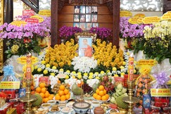 Di ảnh Ni trưởng Thích nữ Như Đức tôn trí tại tổ đường chùa Dược Sư (P.Bình Lợi Trung, TP.HCM) - Ảnh: Thanh Tốt