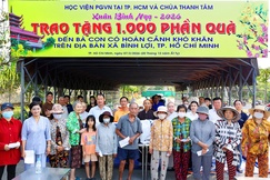 Học viện Phật giáo VN tại TP.HCM và chùa Thanh Tâm tặng 1.000 phần quà Tết Bính Ngọ 2026