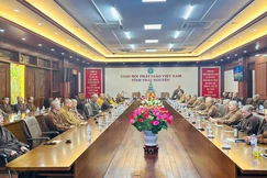 Quang cảnh buổi họp của Ban Trị sự GHPGVN tỉnh Thái Nguyên, ngày 14-4